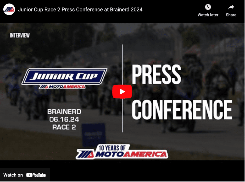 Read more about the article Video: Junior Cup Race Two Press Conference From Brainerd International Raceway